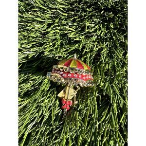 2000 ESTEE LAUDER WHITE LINEN PRETTY PARASOL COMPACT FOR SOLID PERFUME SIGNED